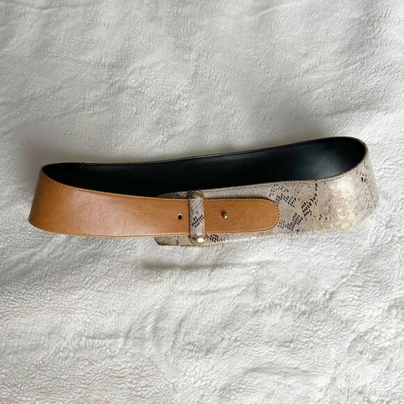RAINA BELT vixen asymmetrical snake embossed leather belt $175 main image 5